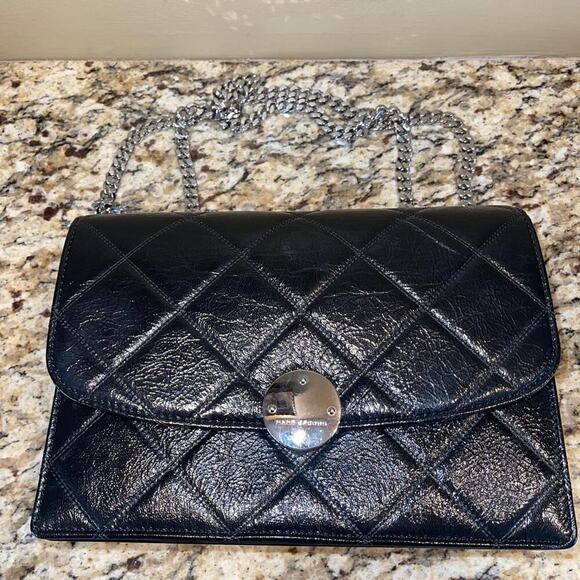 Marc Jacobs Quilted Big Trouble Black Patent Leather Bag Purse - Picture 3 of 14